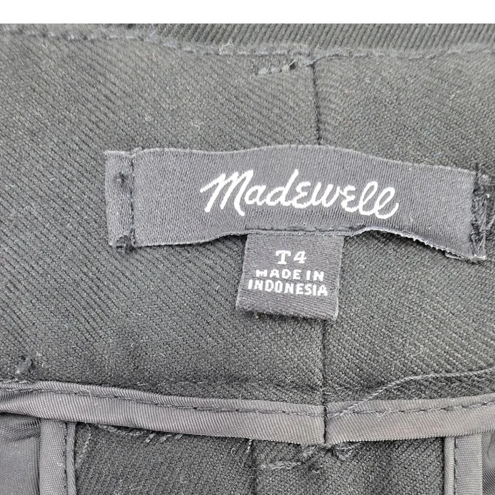 MADEWELL THE HARLOW SUPERWIDE LEG TROUSER PANTS WOMENS SIZE 4 TALL BLACK PLEATED - Picture 12 of 16